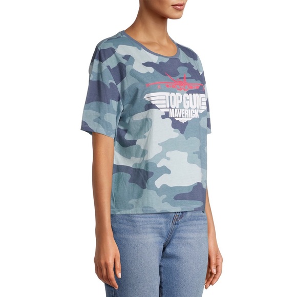 Maverick TOP GUN Blue Camouflage T Shirt - Picture 4 of 8